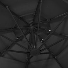 Greatstore 4 szintes fekete napernyő alumíniumrúddal 3 x 3 m