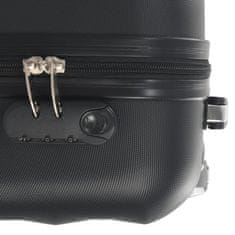 Greatstore fekete keményfalú ABS gurulós bőrönd