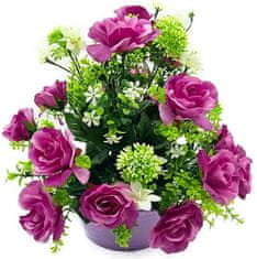 Flowers Mesterséges bazsarózsa cserépben - sötét rózsaszínű