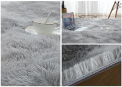 MUVU Puha szőnyeg, plüss, világosszürke, 160x220 cm