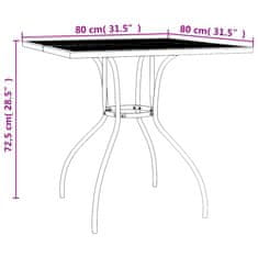 Greatstore antracitszürke acélhálós kerti asztal 80x80x72,5 cm