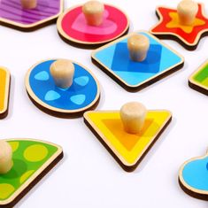 Tooky Toy Puzzle Montessori tanulási formák tűkkel figurák alakzatok formák