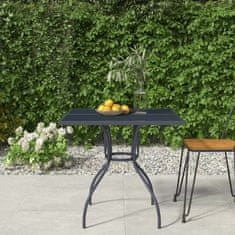 Greatstore antracitszürke acélhálós kerti asztal 80x80x72,5 cm