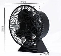 TURBO Fan TURBO Fan fekete hővel meghajtott kandalló ventilátor - védőburkolattal