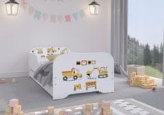 Wooden Toys MIKI gyerekágy 140x70cm ajándék matraccal, ágyneműtartó nélkül - építési terület