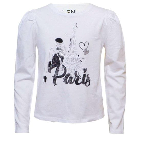 Losan Girl in PARIS hosszú ujjú póló/felső strasszokkal