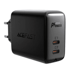 AceFast A9 hálózati töltő 2xUSB-C PD40W fekete (6974316280194)