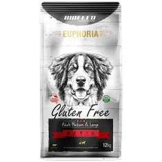 BIOFEED Euphoria Gluténmentes Medium & Large Közepes És Nagy Fajtájú Kutyák Számára 12 Kg-Os Marhahússal