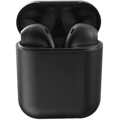 TokShop Bluetooth sztereó fülhallgató, v5.0, TWS, töltőtok, iNPods 12, matt, fekete (96606)