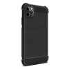 VEGA szilikon telefonvédő (közepesen ütésálló, légpárnás sarok, szálcsiszolt, karbon minta) FEKETE [Apple iPhone 11 Pro] (5996457910564)