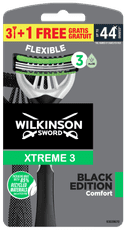 Wilkinson Sword Xtreme3 Black Edition Comfort férfi eldobható borotva 3+1 db