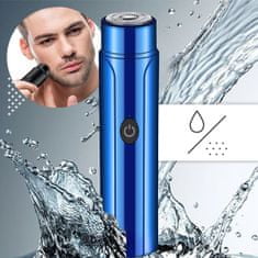 FRILLA® Mini elektromos borotva, kék mini borotva, vízálló villanyborotva, hordozható férfi borotva | LILTRIM