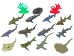 Lean-toys Készlet tengeri állatok cápák figurák 12db. Tartozékok csőben