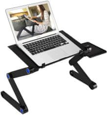 Mormark Laptop tartó, többfunkciós laptop állvány, fekete laptop asztal egérpaddal | LAPC