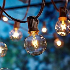 HOME & MARKER® Kültéri lámpa sor kerti dekorációhoz, 25 égős kerti lámpa füzér, 7,5 méter napelemes lámpa égősor, napelemes kültéri lámpa villanykörtékkel | YARDBULBS