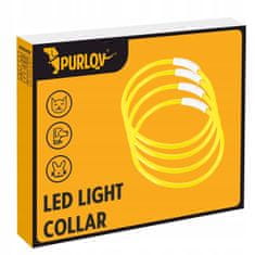 Purlov 21631 LED világító nyakörv macskáknak és kutyáknak 70 cm sárga