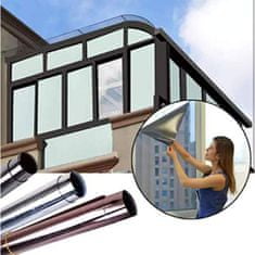 Öntapadós tükörfólia ablakra, 60x200cm-es ablakfólia, belátásgátló sötéítő fólia, egyszerűen felhelyezhető üvegfólia | FOILBLISS