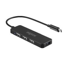 Approx 4 portos USB Hub fekete (APPC48) (APPC48)
