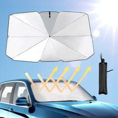 Autó árnyékoló autós napernyő, szélvédő árnyékoló autóba, UV védelemmel ellátott autós napellenző 130x80 cm-es | SHADESHELLA