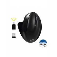 Port Connect ergonómikus, újratölthető Bluetooth egér fekete (900706-BT) (900706-BT)