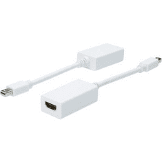 Digitus DisplayPort - HDMI átalakító adapter, 1x mini DisplayPort dugó - 1x HDMI aljzat, fehér, (AK-340411-001-W)