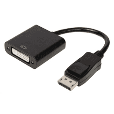 Valueline DisplayPort - DVI-D 24+1-pólusú aljzat, 0.20 m, fekete (VLCP37250B02) (VLCP37250B02)