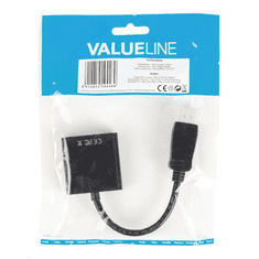 Valueline DisplayPort - DVI-D 24+1-pólusú aljzat, 0.20 m, fekete (VLCP37250B02) (VLCP37250B02)