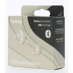 Hama Bluetooth fejhallgató Freedom Buddy, fülhallgató, töltőtáska, bézs színű