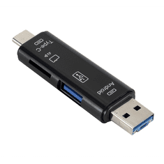 gigapack Adapter 5in1 (USB - microUSB / Type-C, OTG, microSD / pendrive olvasó) FEKETE (5996591070513)