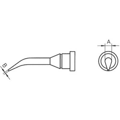 Weller LT pákahegy, forrasztóhegy LT-1SLX kerek formájú, hajlított csúcshegy 2.0 mm (00544 426 99)