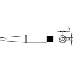 Weller CT6C8 W101 pákához. Hosszú, keskenyedő, kétoldalt csapott, lapított, véső formájú pákahegy, forrasztóhegy 3.2 mm (54220899)