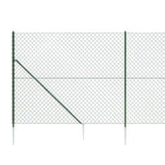 Vidaxl zöld drótkerítés cövekekkel 1,8 x 25 m 153933