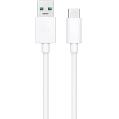 OPPO USB töltő- és adatkábel, USB Type-C, 100 cm, Oppo, fehér, gyári, 4813277 (RS106760)