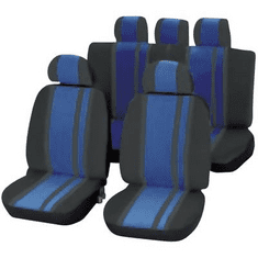 Unitec Autó üléshuzat készlet, 14 részes, kék/fekete, (84959)