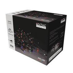 ENTAC Christmas IP44 240 LED fényfüzér Multicolor 24m (ECL-240-MC) (ECL-240-MC)