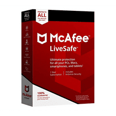 McAfee LiveSafe - 10 eszköz / 1 év elektronikus licensz