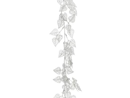 LAALU.cz Füzér virágokkal és csillámokkal ezüst 1,8 m