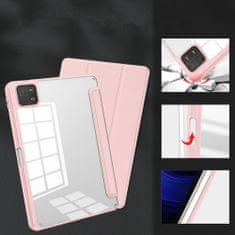 TKG Tablettok XIAOMI PAD 6 (11,0 coll) - pink smart case tablet tok, átlátszó hátlappal, ceruza tartóval