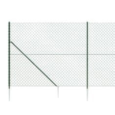 Vidaxl zöld drótkerítés cövekekkel 1,4 x 10 m 153923