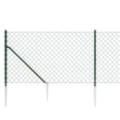 Vidaxl zöld drótkerítés cövekekkel 1,1 x 25 m 153930