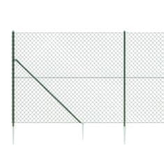 Vidaxl zöld drótkerítés cövekekkel 1,4 x 25 m 153931