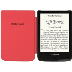 PocketBook Shell 6" (Touch HD 3, Touch Lux 4, Basic Lux 2) tok piros virágmintával (HPUC-632-R-F) (HPUC-632-R-F)