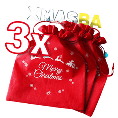 VIVVA® Karácsonyi tasak (3db), ajándék tasak, ajándék zacskó, karácsonyi ajándék tasak a fa alá | XMASS TASAK