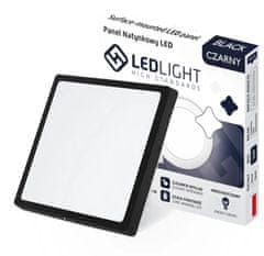 Ledlight 2600 LED mennyezeti lámpa 18 W, 1650lm, 3000K (meleg fehér), 21 x 21 cm fekete