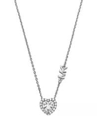 Michael Kors Gyengéd ezüst nyaklánc cirkónium kövekkel Pavé Heart MKC1520AN040