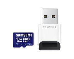 SAMSUNG Samsung/micro SDXC/128GB/180MBps/USB 3.0/USB-A/Class 10/+ adapter/Kék