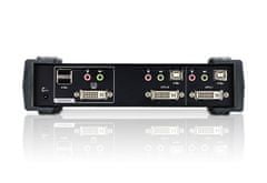Aten 2 portos KVM DVI/Audio USB kapcsoló CS-1762A USB HUB