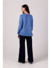 BeWear Klasszikus női pulóver Elyamour BK105 azúrkék Universal