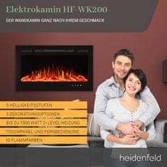 Heidenfeld  HF-WK200 elektromos kandalló 128x55 cm fekete