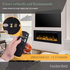 Heidenfeld  HF-WK200 elektromos kandalló 128x55 cm fekete